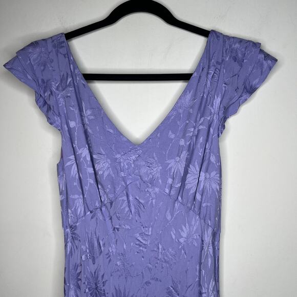 Rixo Violet Floral Jacquard Ossy Maxi Dress Size 10 - Picture 5 of 9